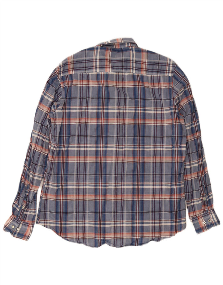 Massimo Dutti Mens Slim Fit Shirt XL Blue Check