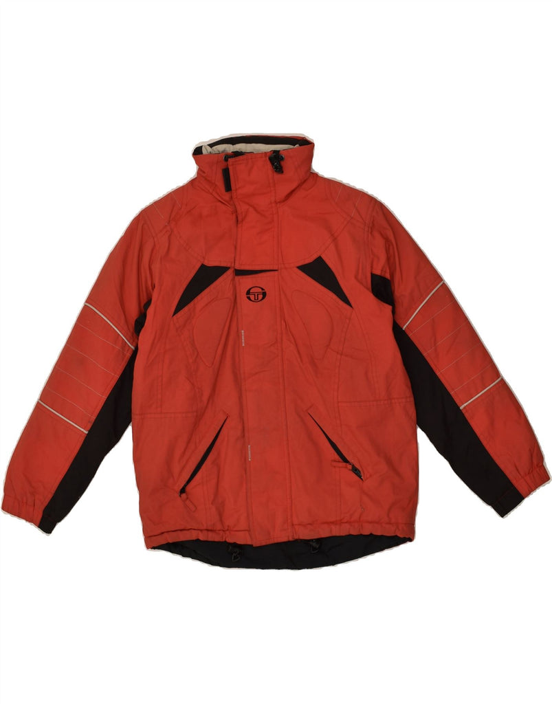 SERGIO TACCHINI Boys Hooded Rain Jacket 8-9 Years Red Colourblock | Vintage Sergio Tacchini | Thrift | Second-Hand Sergio Tacchini | Used Clothing | Messina Hembry 