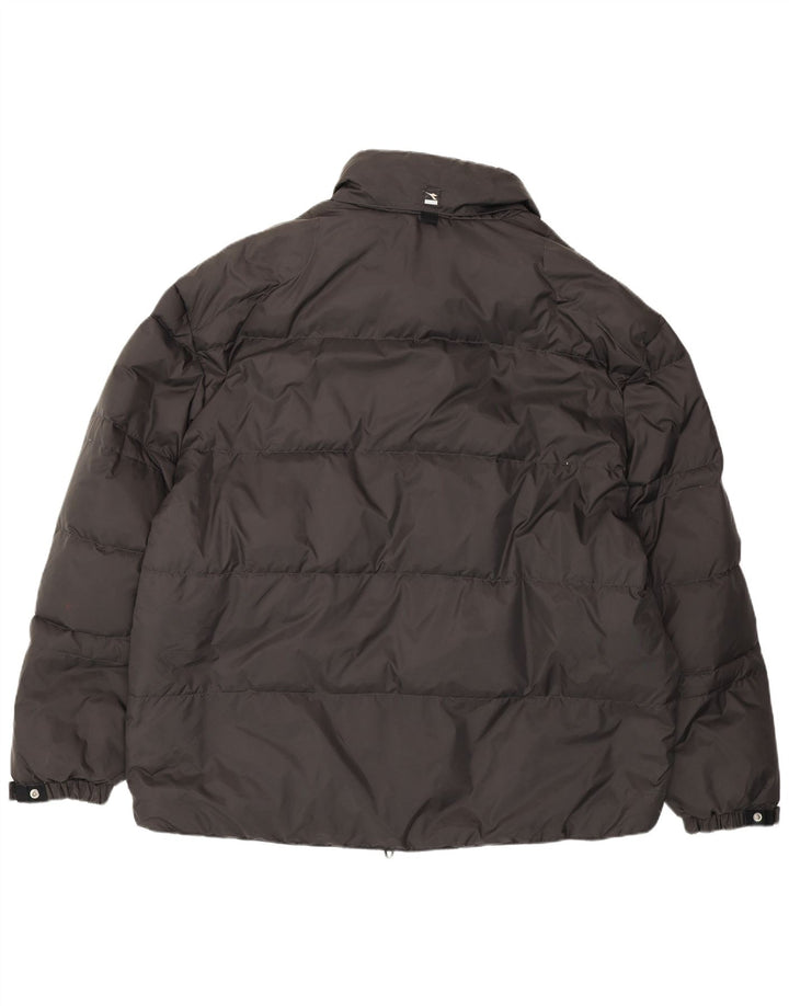 DIADORA Mens Hooded Padded Jacket UK 44 2XL Grey Polyamide