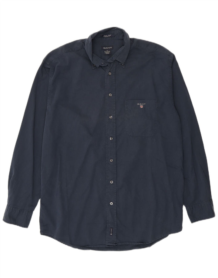 Gant Mens Regular Fit Shirt Medium Navy Blue Cotton