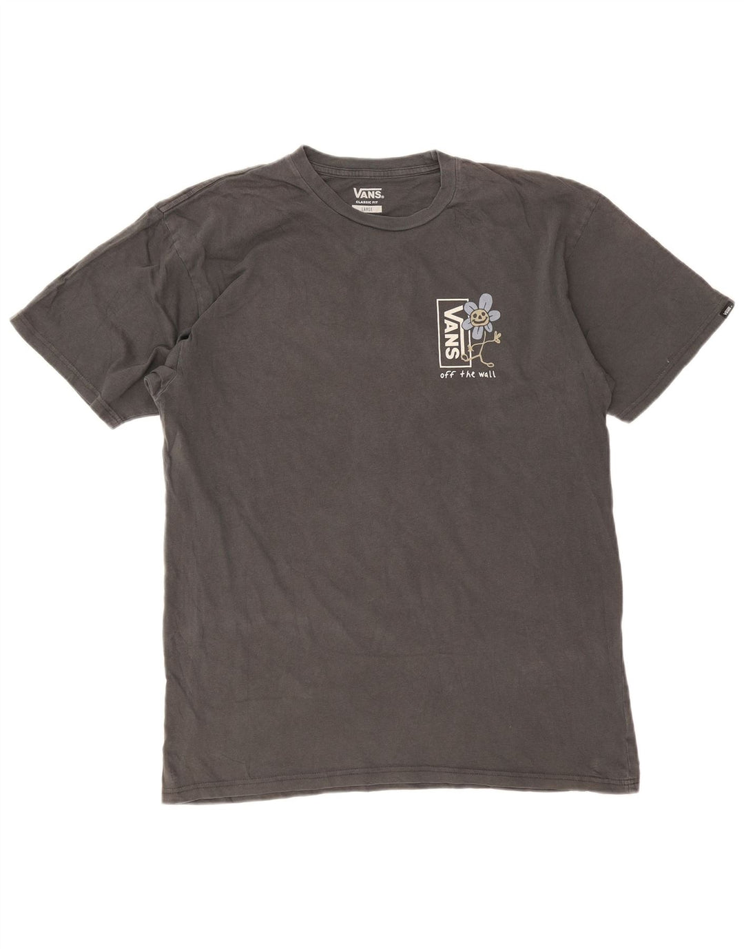 Vans Mens Classic Fit Graphic T-Shirt Top Large Grey Cotton