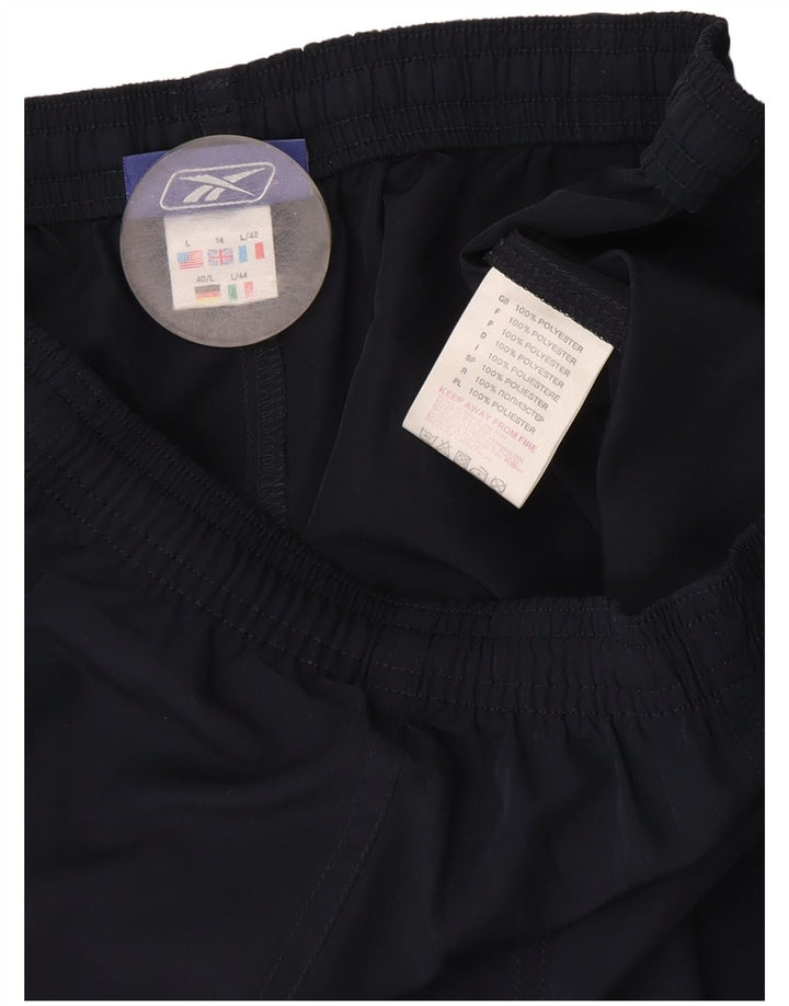 Reebok Womens Sport Shorts UK 14 Large  Navy Blue Polyester