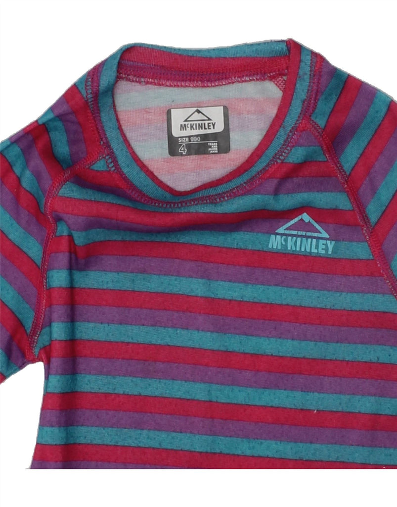 MCKINLEY Girls Top Long Sleeve 3-4 Years Purple Striped Polyester | Vintage McKinley | Thrift | Second-Hand McKinley | Used Clothing | Messina Hembry 