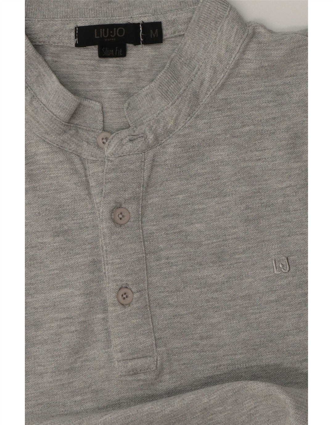 Liu Jo Mens Slim Fit Polo Shirt Medium Grey Flecked