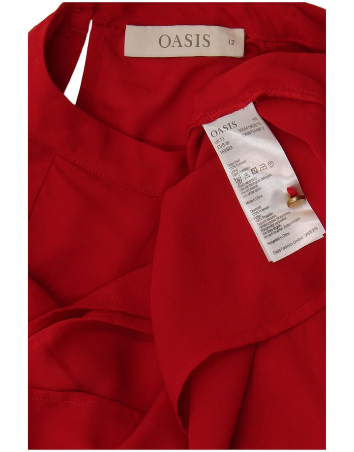 Oasis Womens Blouse Top UK 12 Medium Red Polyester
