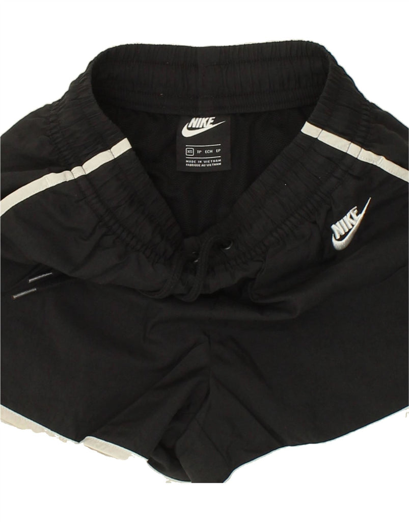 NIKE Womens Sport Shorts UK 6 XS Black Nylon | Vintage Nike | Thrift | Second-Hand Nike | Used Clothing | Messina Hembry 