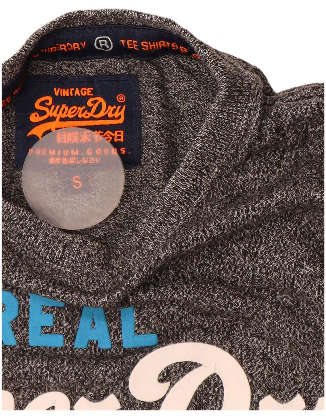 SUPERDRY Mens Graphic T-Shirt Top Small Grey Cotton