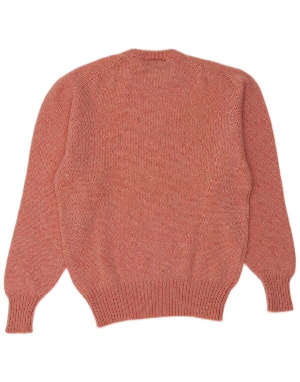 Vintage Womens Crew Neck Jumper Sweater UK 14 Medium Pink New Wool