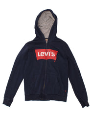 LEVI'S Boys Graphic Zip Hoodie Sweater 15-16 Years Navy Blue