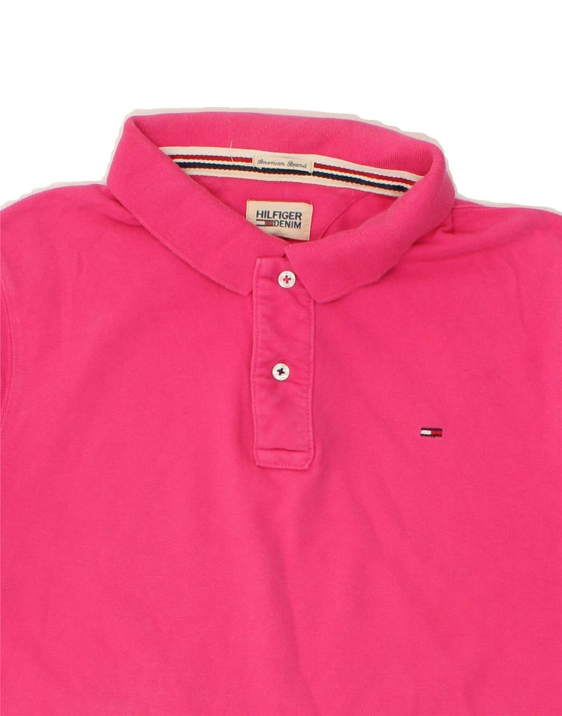 TOMMY HILFIGER Mens Polo Shirt XL Pink Cotton | Vintage Tommy Hilfiger | Thrift | Second-Hand Tommy Hilfiger | Used Clothing | Messina Hembry 