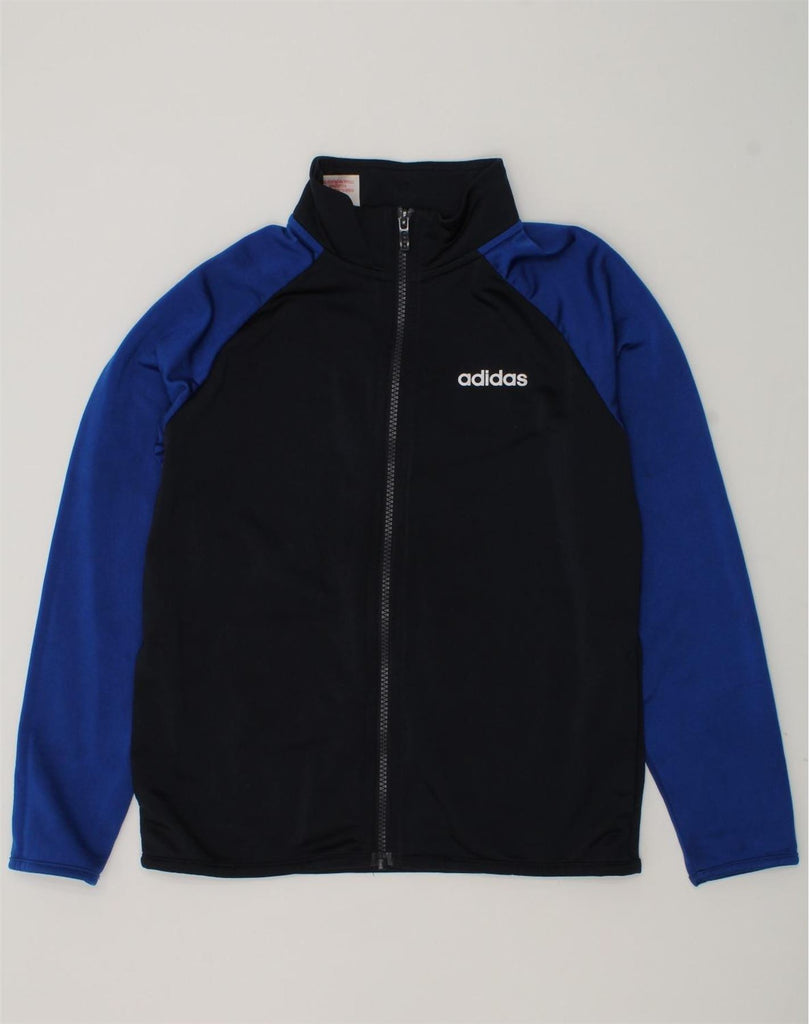 ADIDAS Boys Tracksuit Top Jacket 9-10 Years Navy Blue Colourblock | Vintage Adidas | Thrift | Second-Hand Adidas | Used Clothing | Messina Hembry 