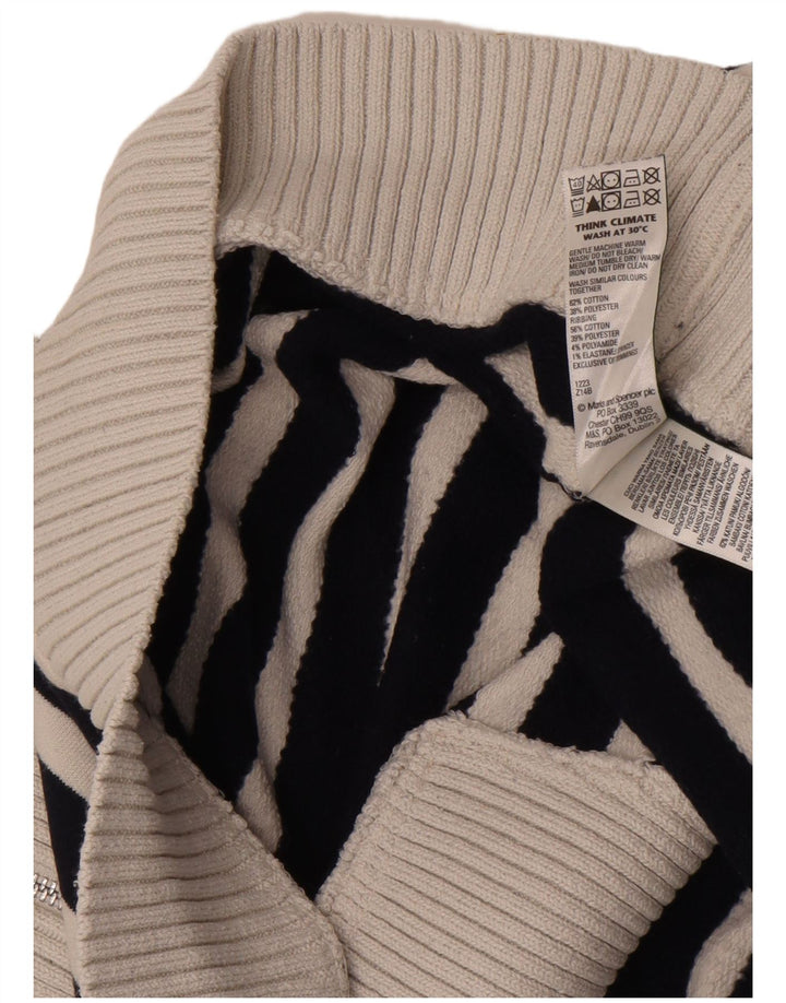 Marks & Spencer Womens Zip Neck Jumper Sweater UK 14 Medium Navy Blue