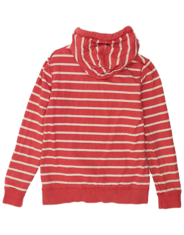 Fat Face Womens Hoodie Jumper UK 12 Medium Red Striped Cotton