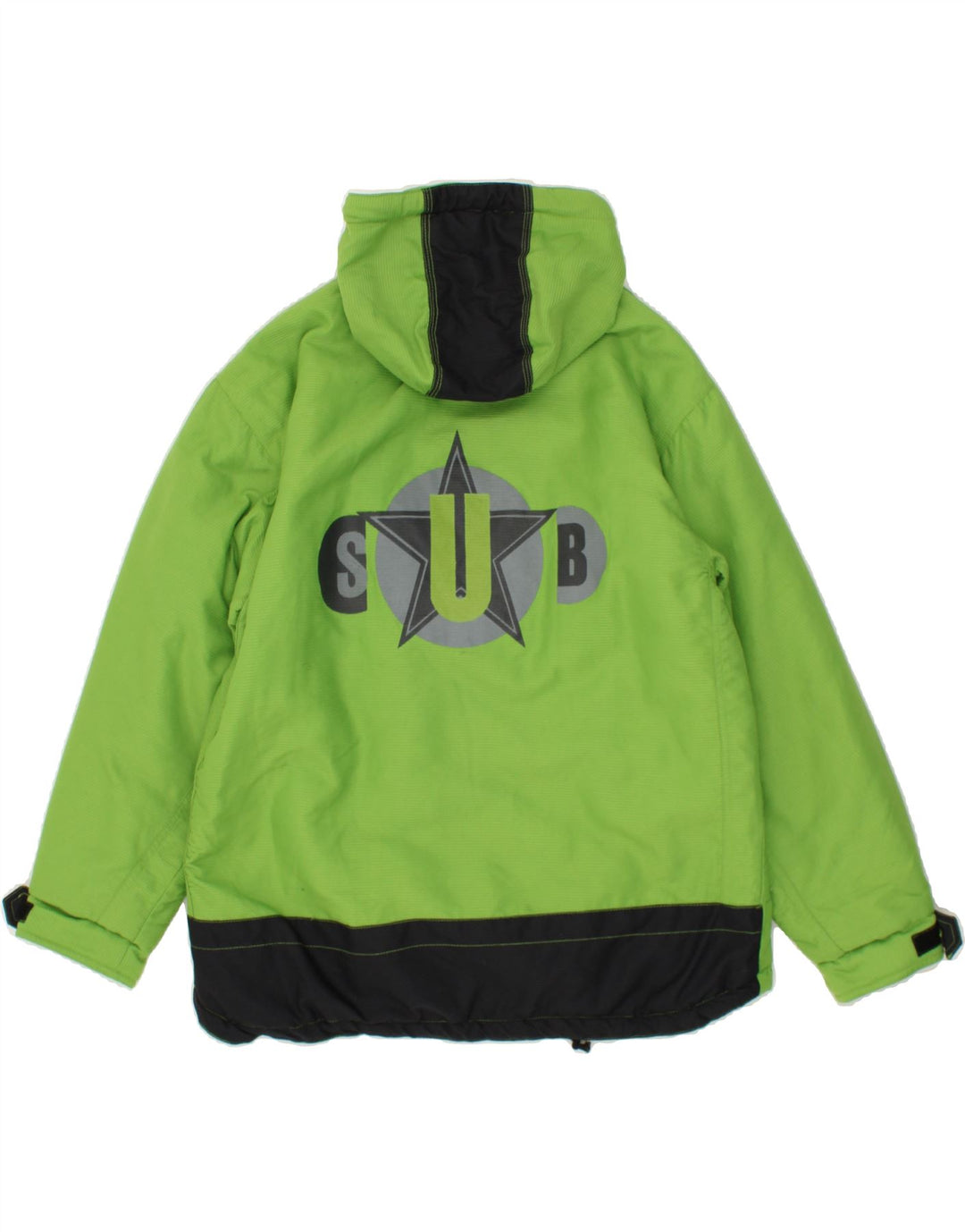 VINTAGE Girls Graphic Windbreaker Jacket 15-16 Years Green Polyamide Vintage Vintage and Second-Hand Vintage from Messina Hembry 