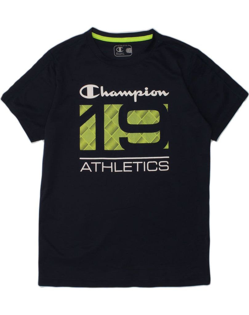 CHAMPION Boys Graphic T-Shirt Top 11-12 Years Large  Navy Blue | Vintage Champion | Thrift | Second-Hand Champion | Used Clothing | Messina Hembry 