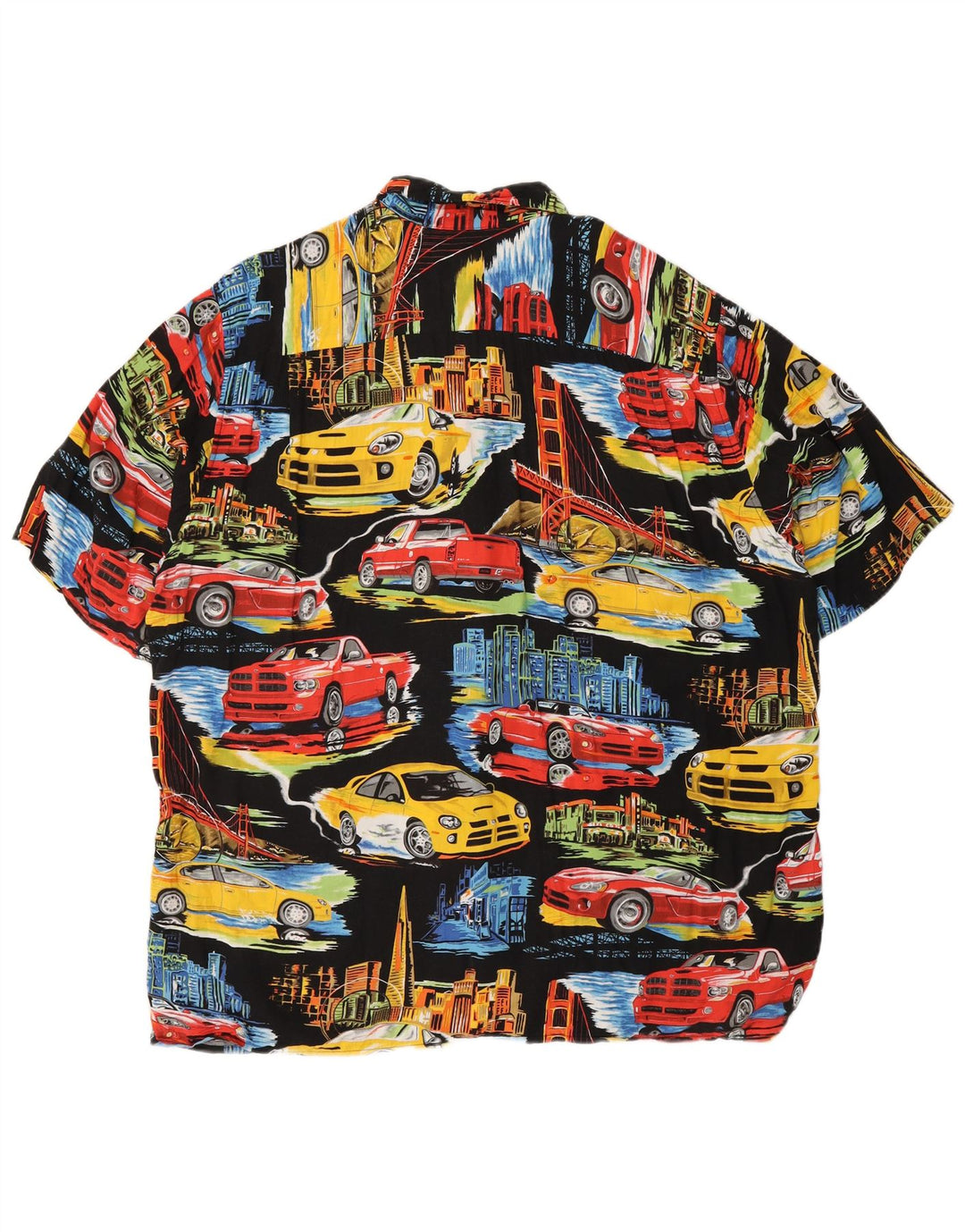REYN SPOONER Mens Cars Short Sleeve Shirt Large Multicoloured Hawaiian