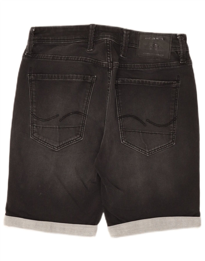 Jack & Jones Mens Regular Denim Shorts XS W28 Grey Cotton