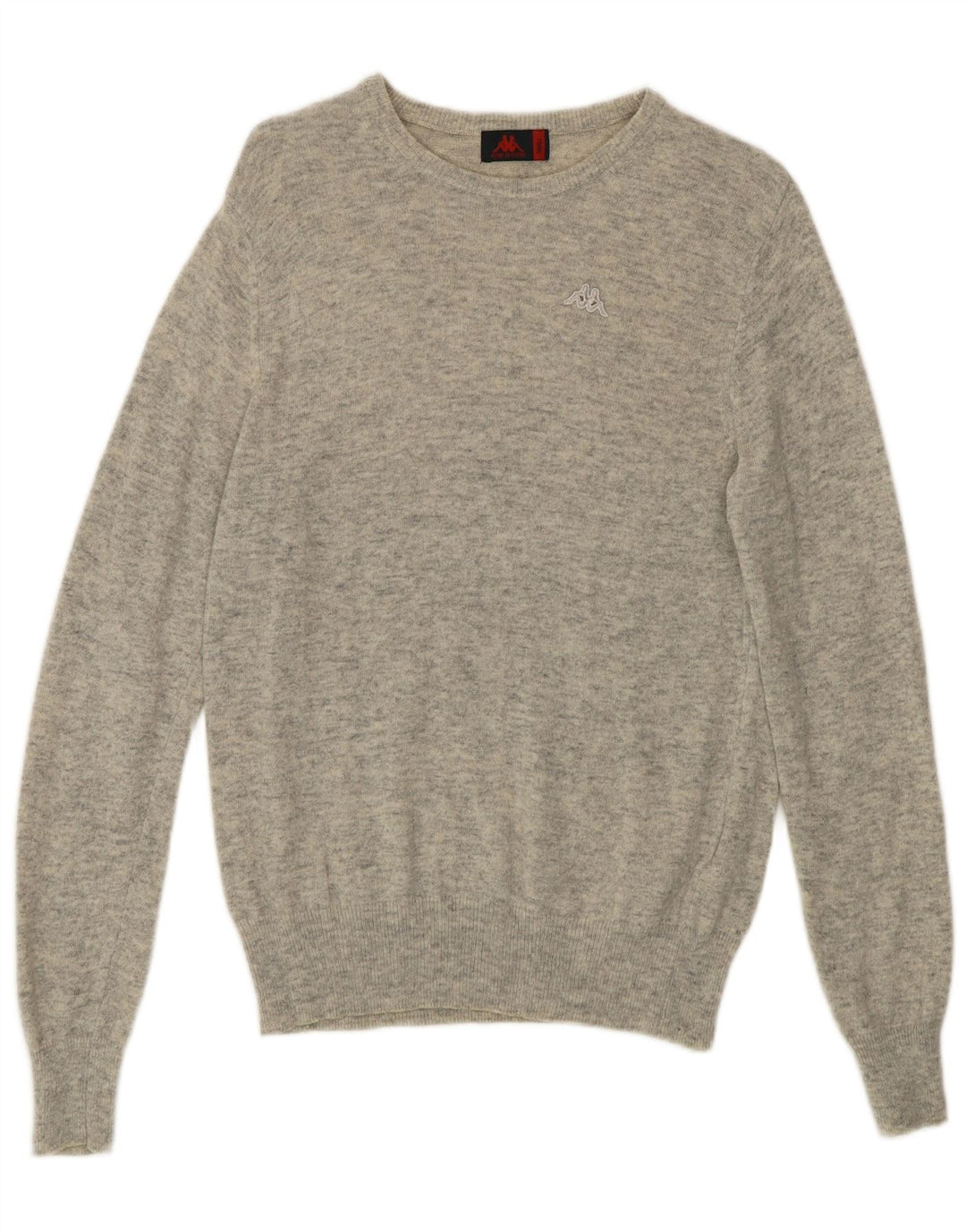 KAPPA Mens Boat Neck Jumper Sweater Small Grey Flecked Lambswool