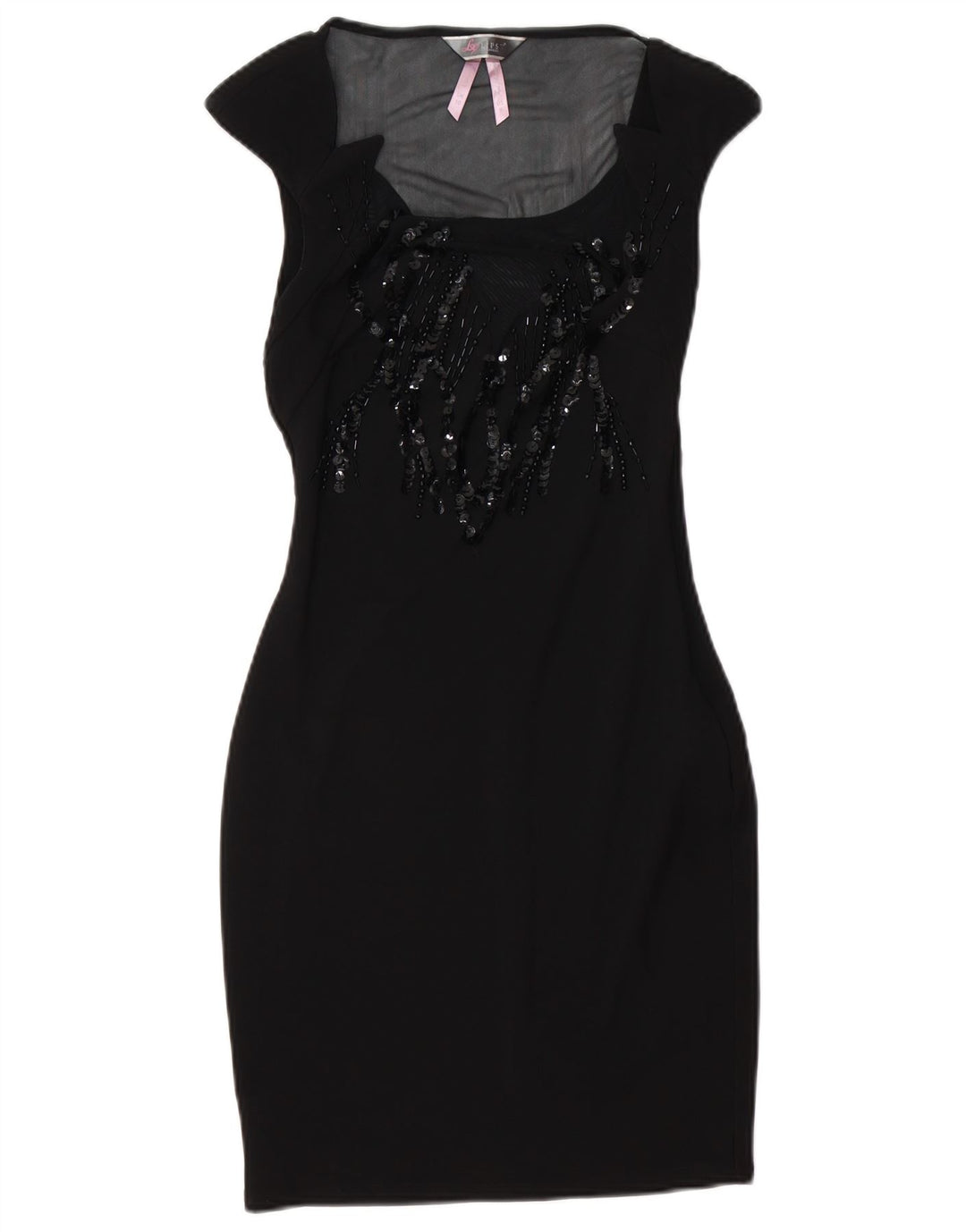 Lipsy Womens Bodycon Dress UK 10 Small  Black Polyester