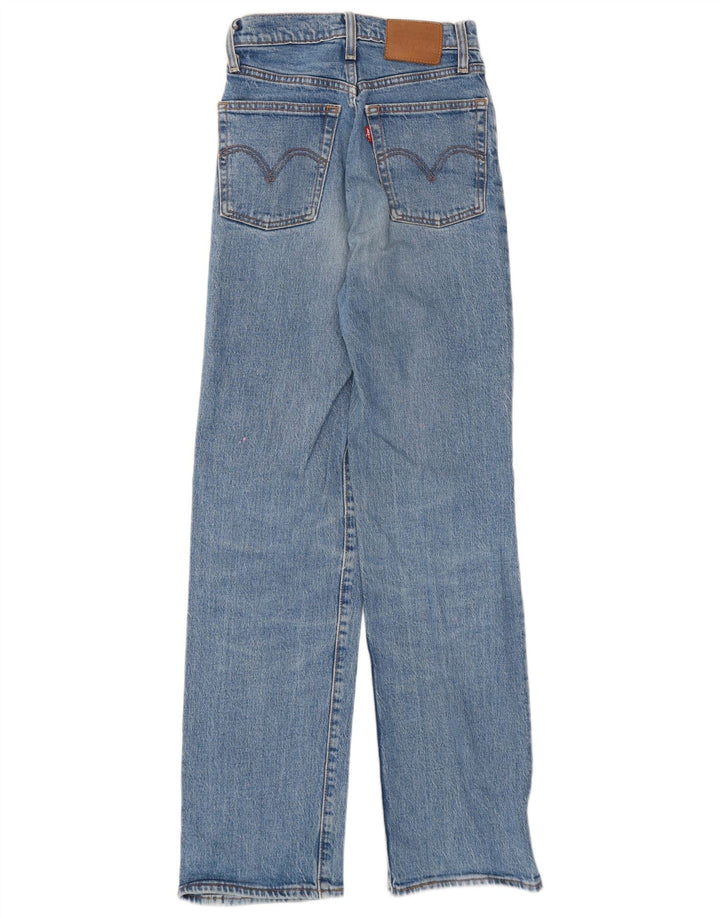 Levi's Womens Ribcage Straight Jeans W24 L29 Blue Cotton