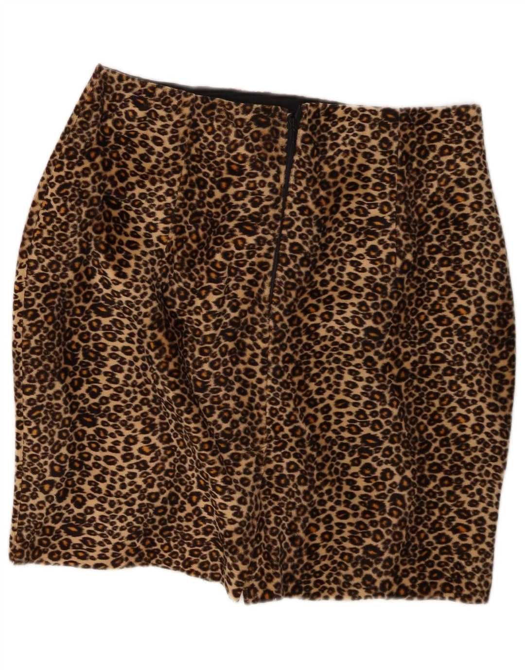 Zara Womens Pencil Skirt W32 Large  Brown Animal Print Polyester