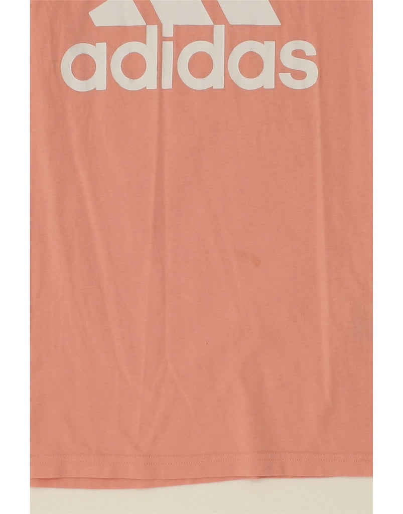 ADIDAS Womens Graphic T-Shirt Top UK 4/6 XS Pink Cotton Vintage Adidas and Second-Hand Adidas from Messina Hembry 