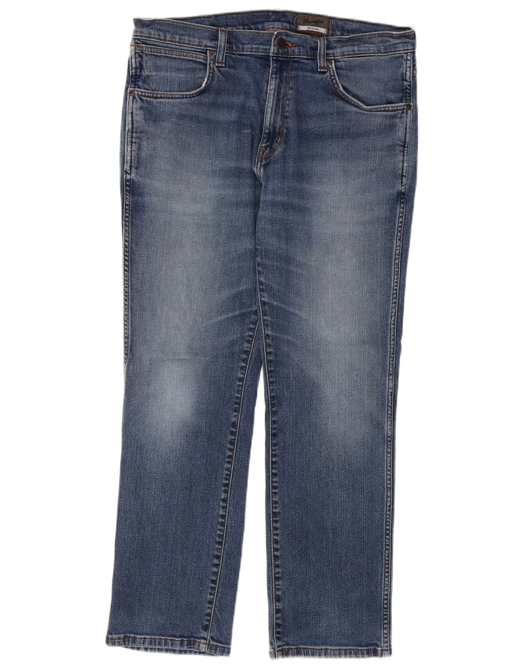 WRANGLER Mens Arizona Stretch Straight Jeans W36 L30 Blue Cotton