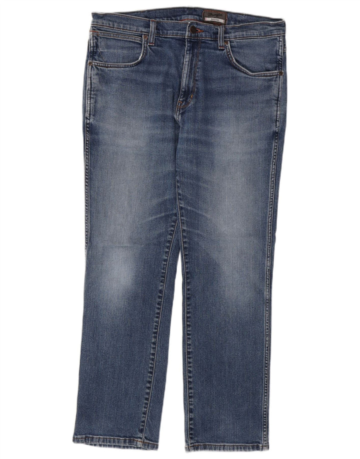 WRANGLER Mens Arizona Stretch Straight Jeans W36 L30 Blue Cotton