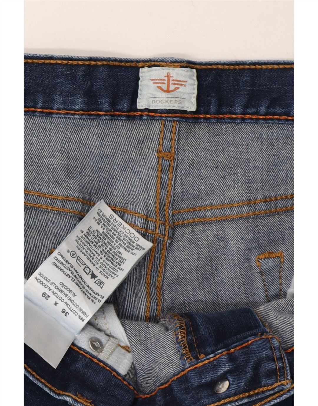 DOCKERS Mens Straight Jeans W36 L29 Navy Blue Cotton Vintage Dockers and Second-Hand Dockers from Messina Hembry 