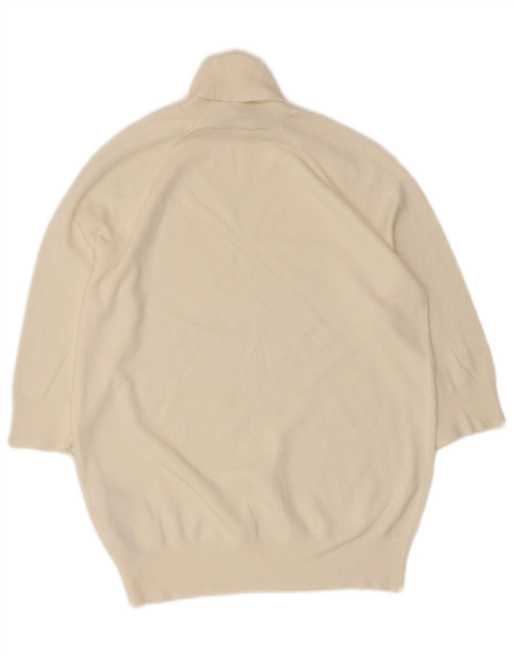 Zara Womens Short Sleeve Roll Neck Jumper Sweater UK 12 Medium White