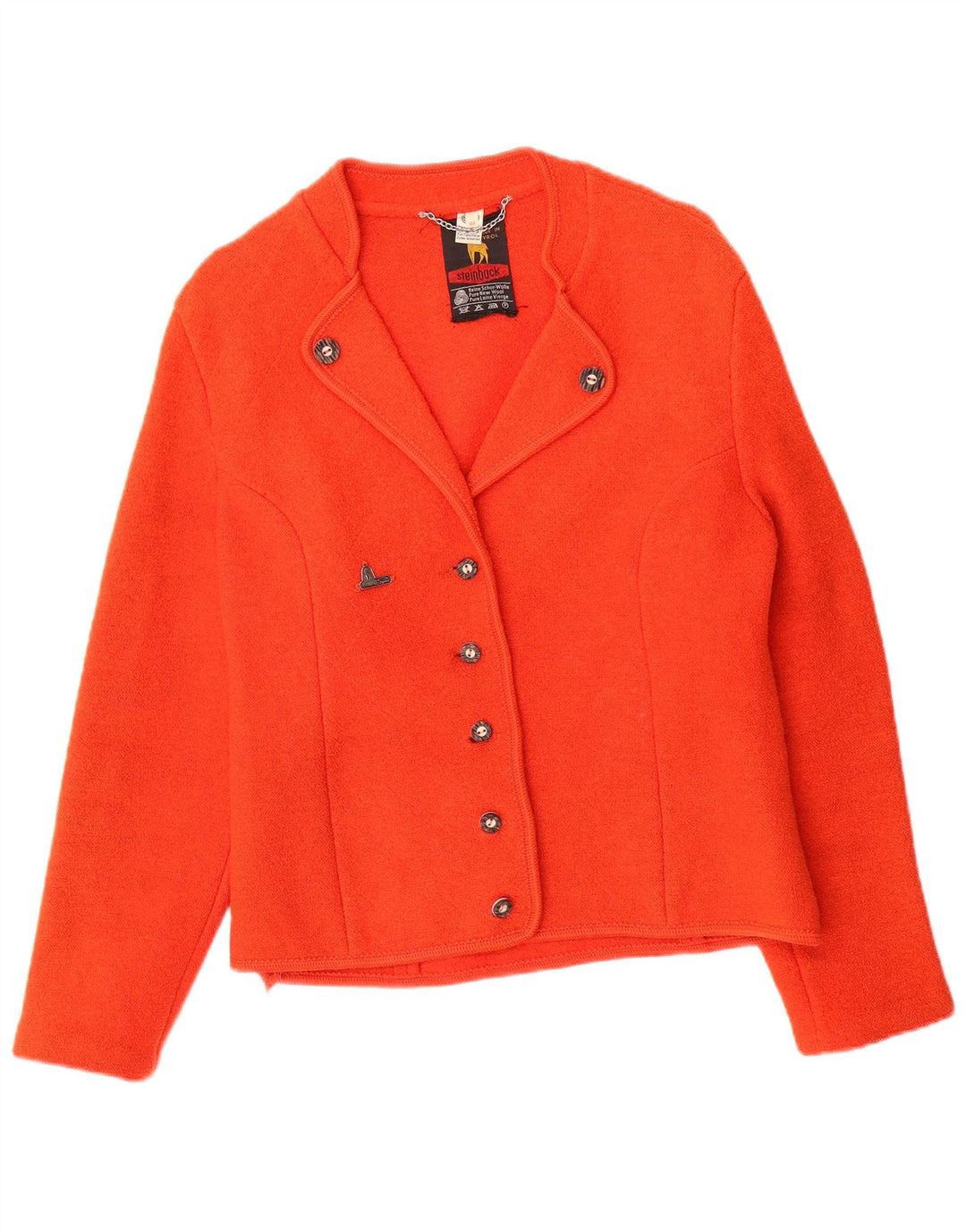 Steinbock Womens 5 Button Blazer Jacket IT 44 Medium Red Wool