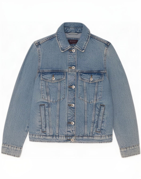 Marks & Spencer Womens Denim Jacket UK 8 Small Blue Cotton