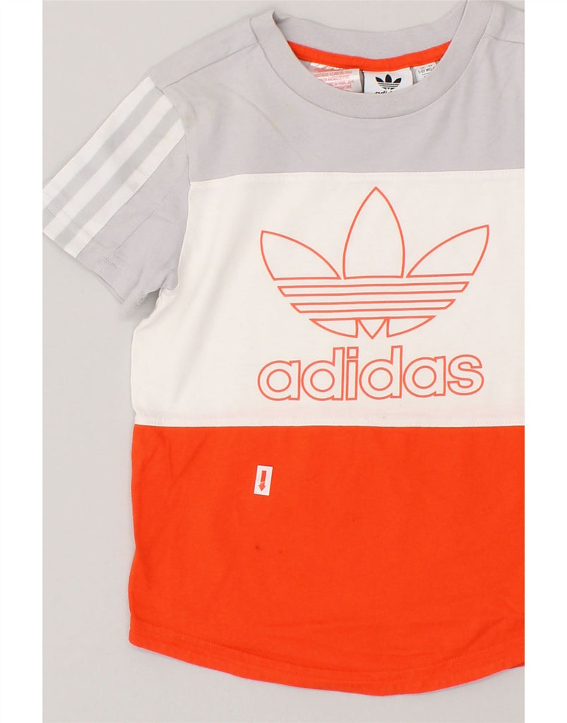 ADIDAS Boys Graphic T-Shirt Top 5-6 Years Multicoloured Colourblock Cotton | Vintage Adidas | Thrift | Second-Hand Adidas | Used Clothing | Messina Hembry 