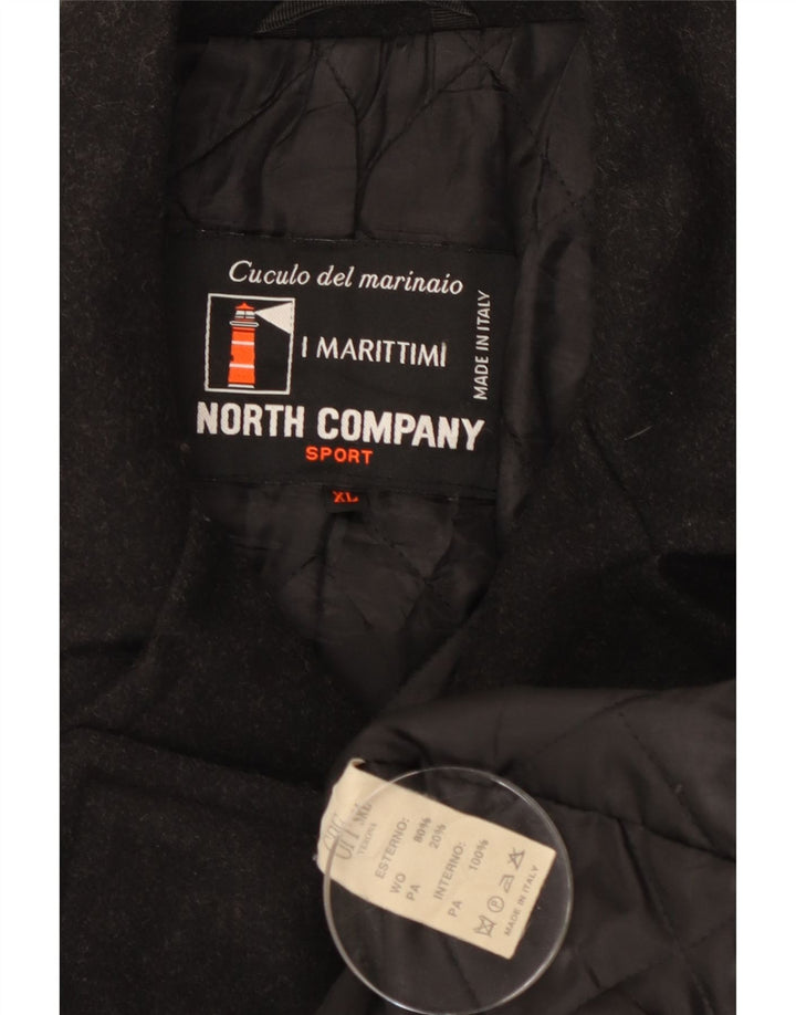 Vintage Mens Pea Coat UK 42 XL Black Wool