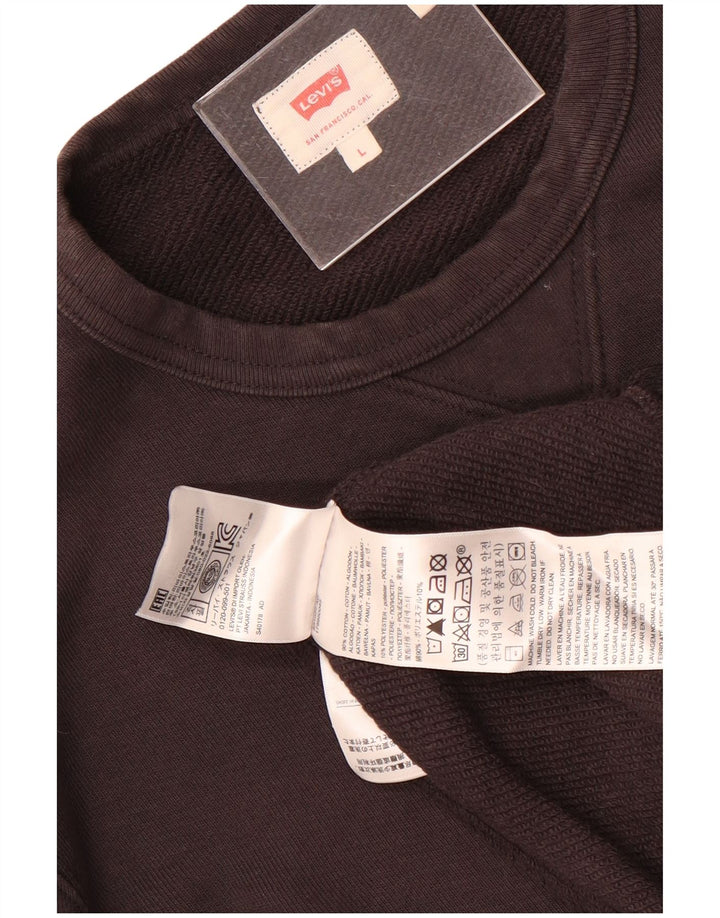 Levi's Mens Graphic Sweatshirt Jumper Large Black Cotton