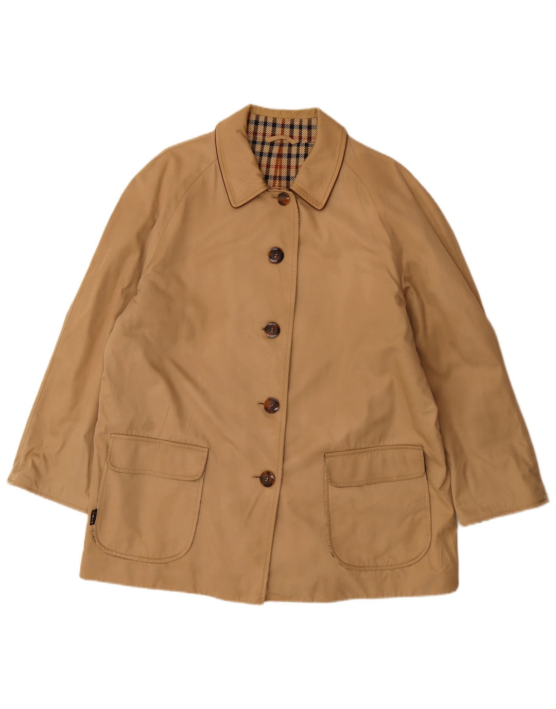 DAKS Womens Oversized Utility Jacket EU 42 Large Beige Cotton