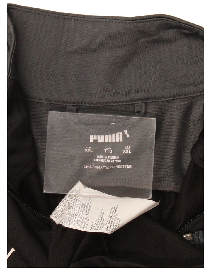 PUMA Mens Graphic Tracksuit Top Jacket 2XL Black Colourblock Polyester