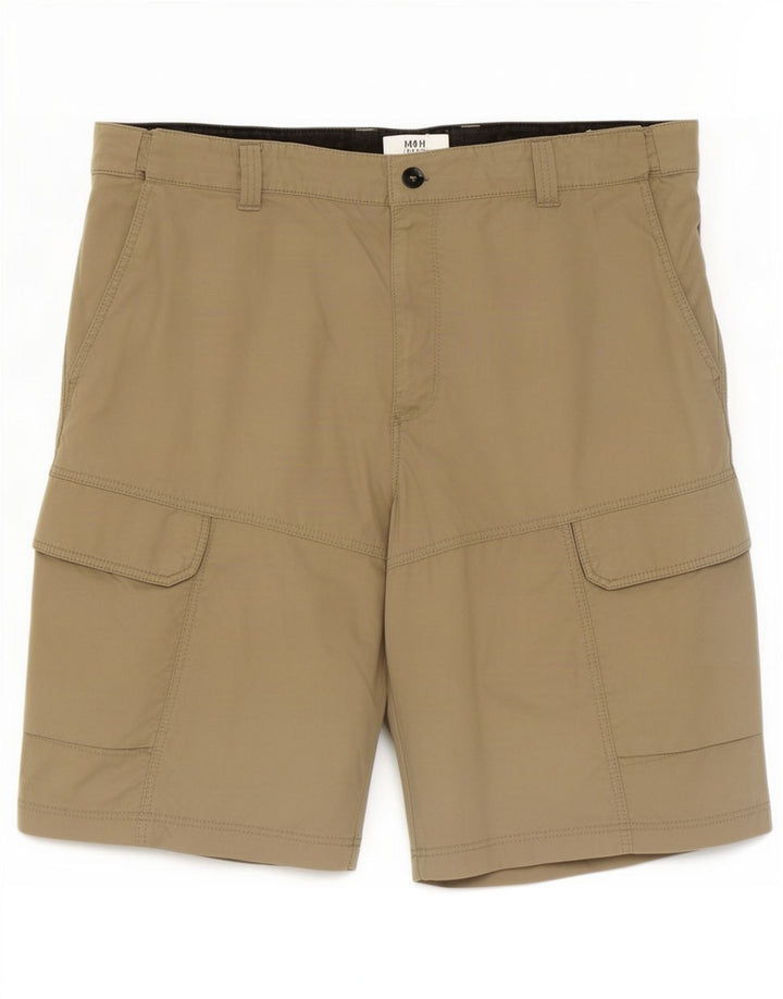Marks & Spencer Mens Cargo Shorts EU 40 Medium W40 Beige Cotton