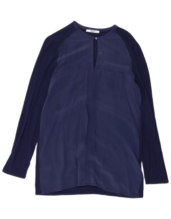 Liu Jo Womens Long Sleeve Shift Dress UK 10 Small Navy Blue Viscose