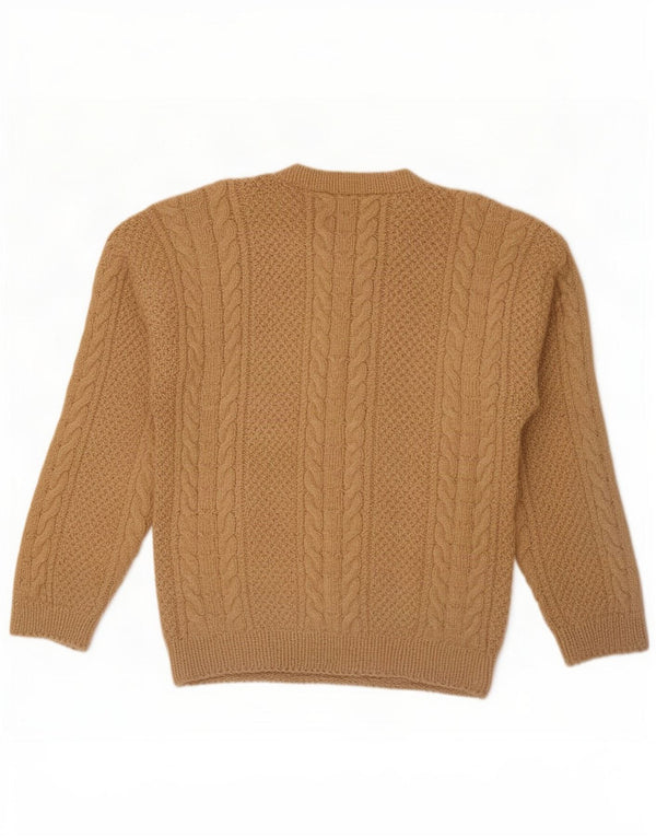Vintage Mens Crew Neck Jumper Sweater Large Brown