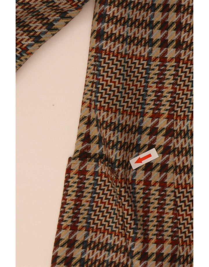 Romano Mens 3 Button Blazer Jacket IT 46 Small Brown Houndstooth