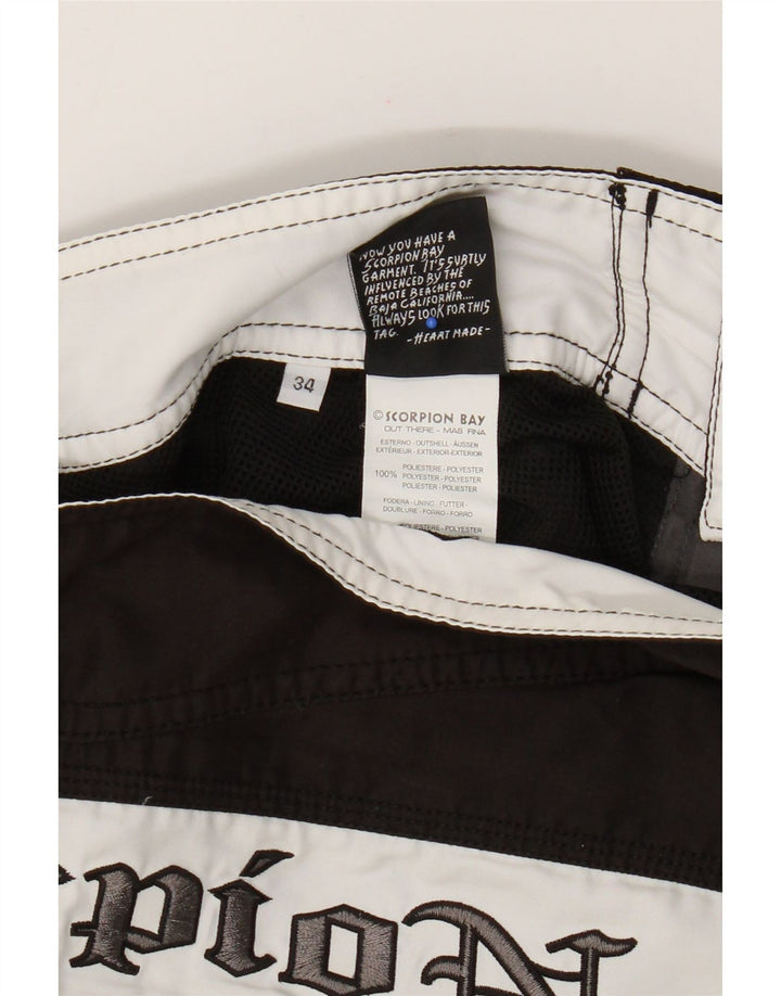 Scorpion Bay Mens Graphic Swimming Shorts Large  Grey Colourblock Polyester