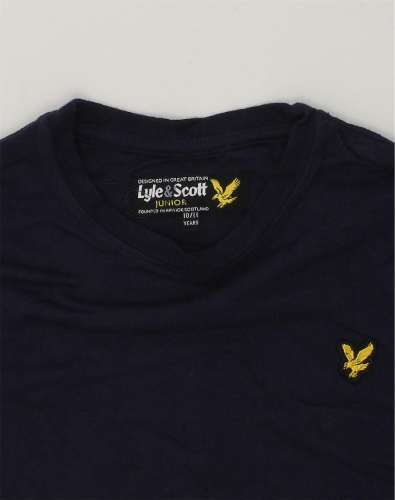 LYLE & SCOTT Boys T-Shirt Top 10-11 Years Navy Blue Cotton | Vintage Lyle & Scott | Thrift | Second-Hand Lyle & Scott | Used Clothing | Messina Hembry 