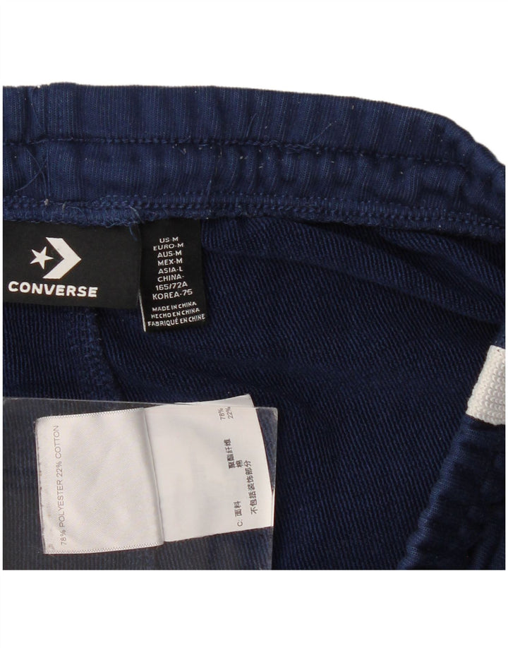 CONVERSE Womens Tracksuit Trousers UK 12 Medium  Navy Blue Colourblock
