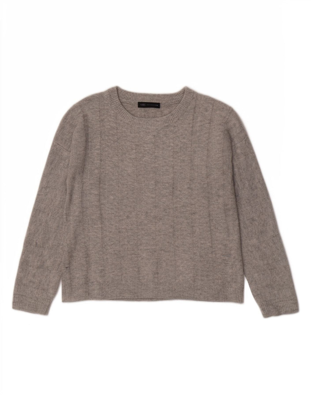 Marks & Spencer Womens Oversized Boat Neck Jumper Sweater UK 10 Small Grey