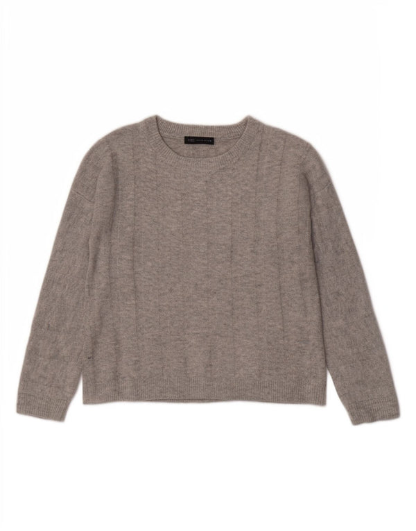 Marks & Spencer Womens Oversized Boat Neck Jumper Sweater UK 10 Small Grey