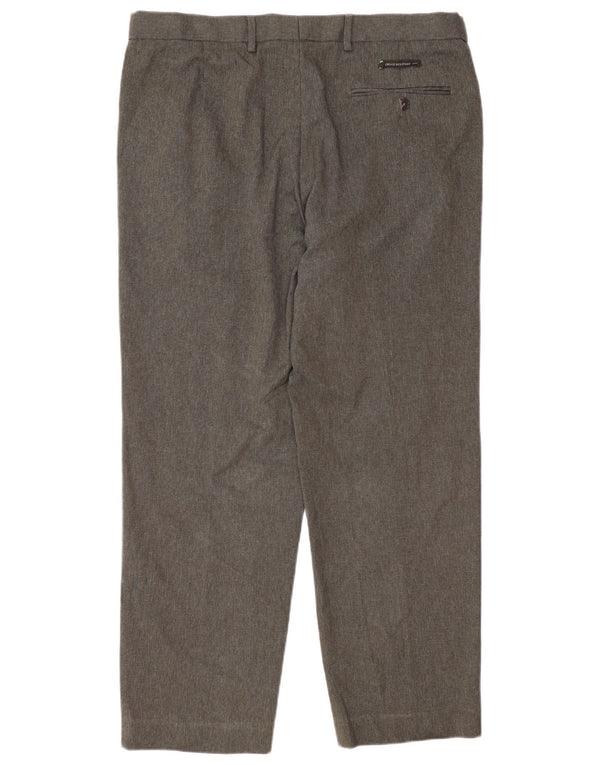 Marks & Spencer Mens Regular Suit Trousers W36 L29 Grey Check Polyester