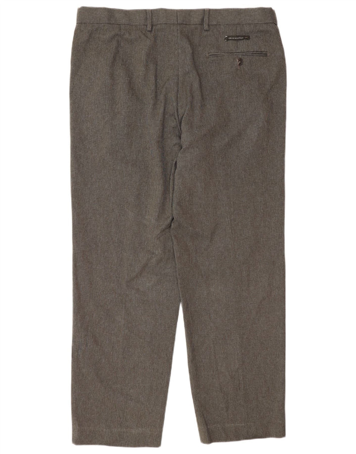 Marks & Spencer Mens Regular Suit Trousers W36 L29 Grey Check Polyester