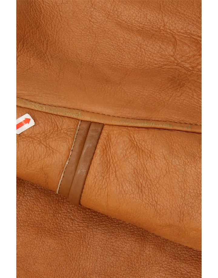 Vintage Mens Shearling Jacket UK 36 Small Brown