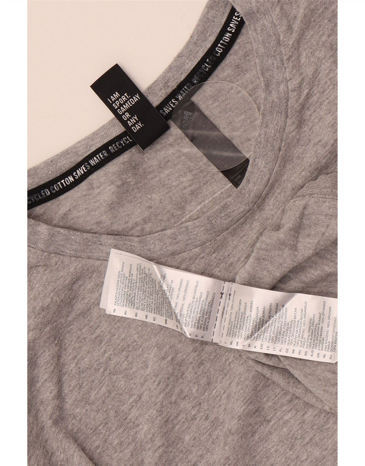 Adidas Mens T-Shirt Top Medium Grey Flecked Cotton
